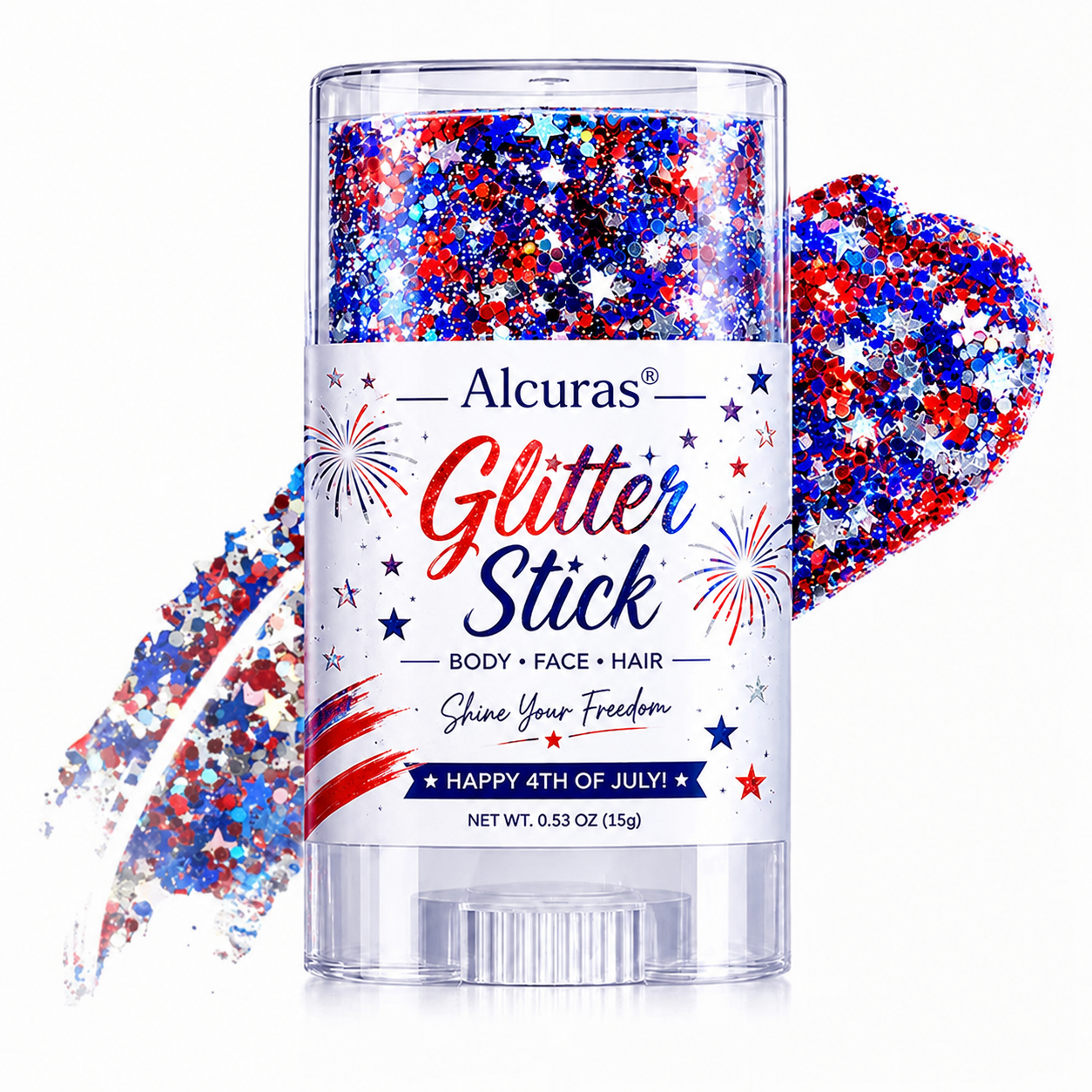 Raptuose 3-in-1 Patriotic Glow😍✨Red, White & Blue Glitter Body Stick