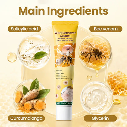 Alcuras® Wart Remover Cream with Bee Venom and Salicylic Acid – Skin Tag Removal & Skin Repair Formula for Face and Body