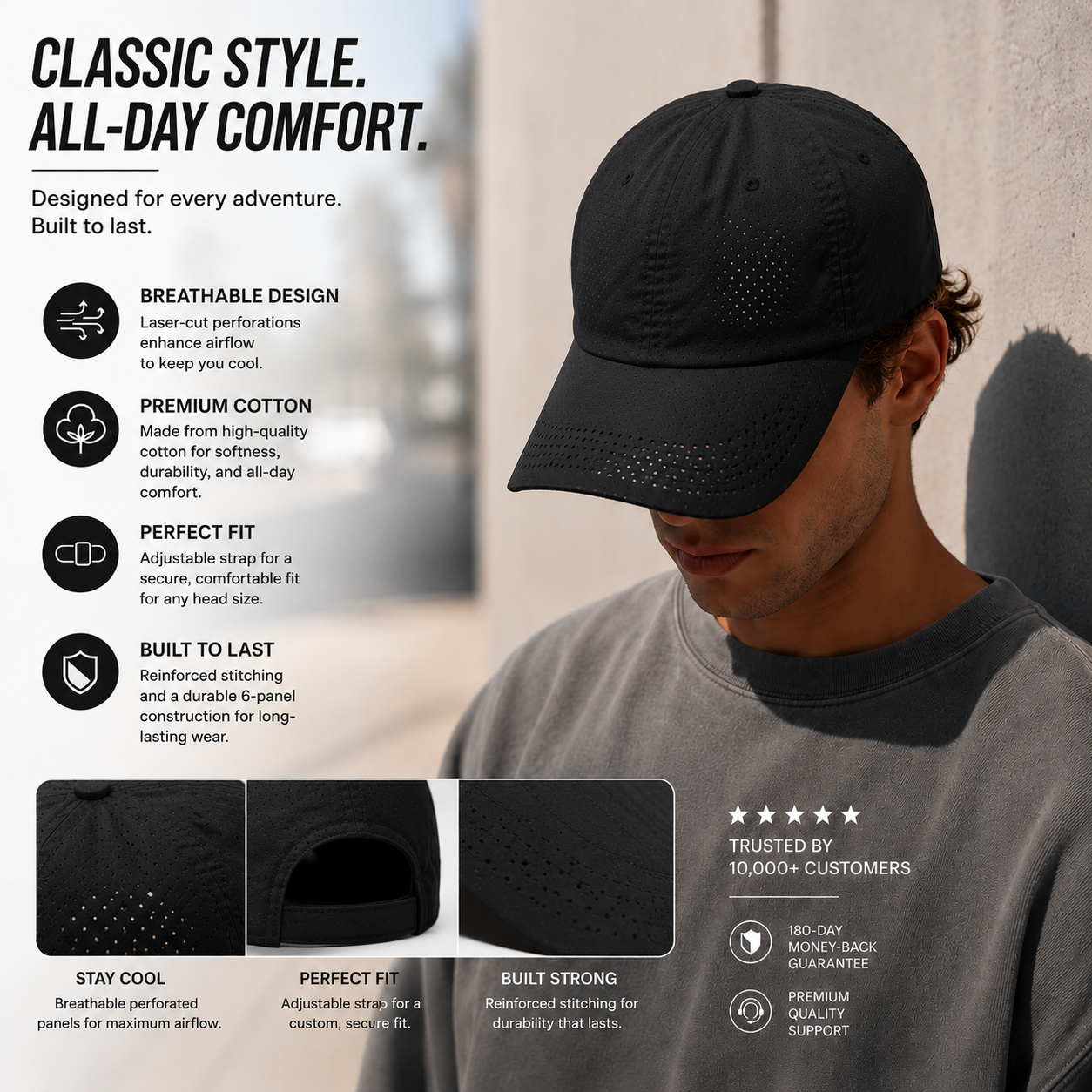🧢 Stay Cool All Day Alcuras™ Unisex Breathable Baseball Cap|Ultra-Light Comfort • Premium Style