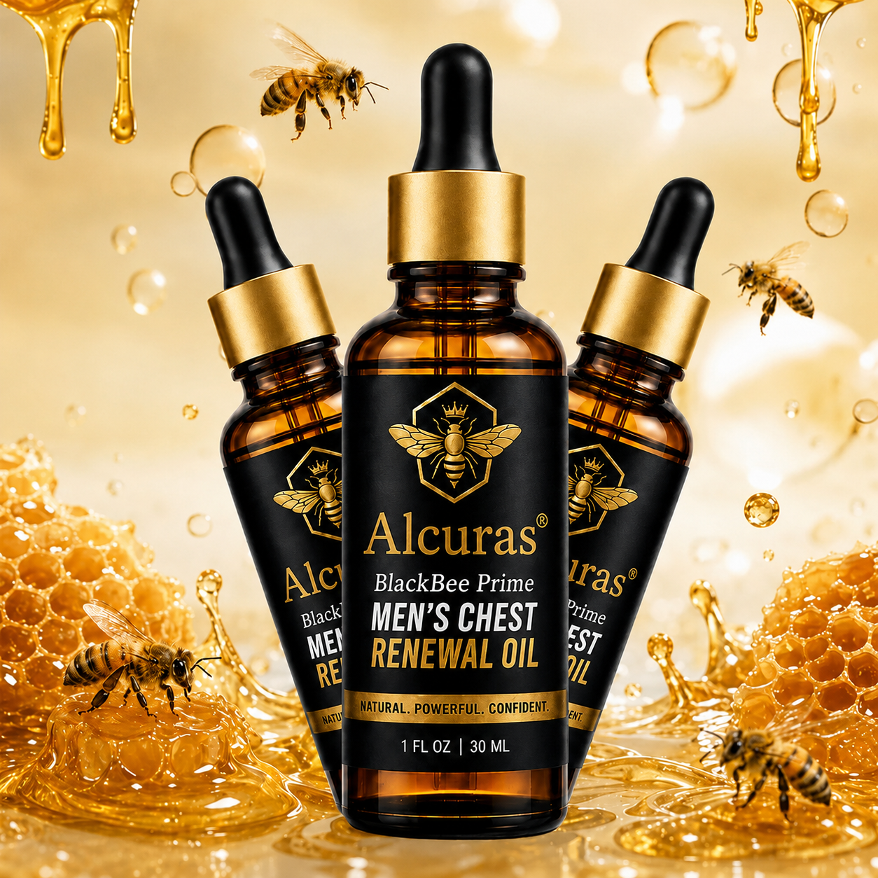 Alcuras® BlackBee Prime Men's Chest Renewal Oil