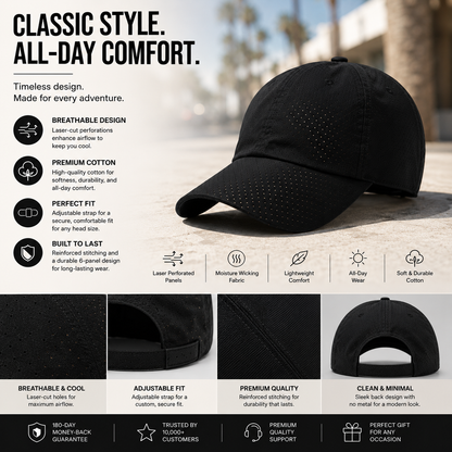 🧢 Stay Cool All Day Alcuras™ Unisex Breathable Baseball Cap|Ultra-Light Comfort • Premium Style