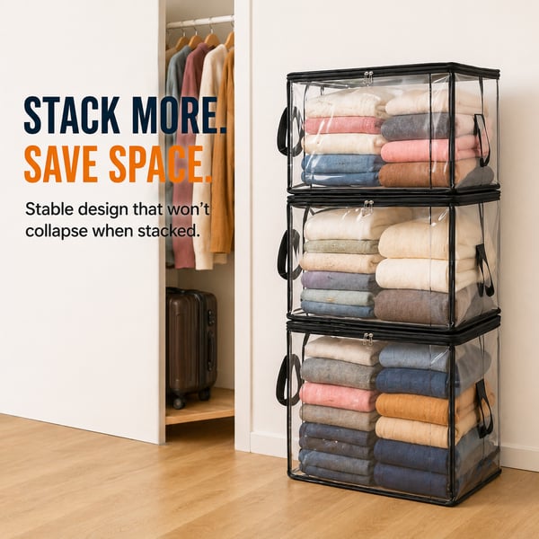 ✨Buy 1 Get 1 Free✨Large Heavy-Duty Thick Plastic Clear Storage Bag for Clothes, Moving & Storage