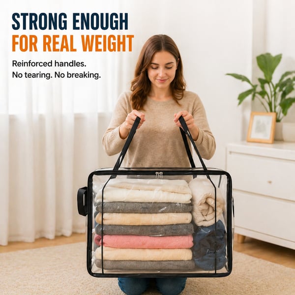 ✨Buy 1 Get 1 Free✨Large Heavy-Duty Thick Plastic Clear Storage Bag for Clothes, Moving & Storage
