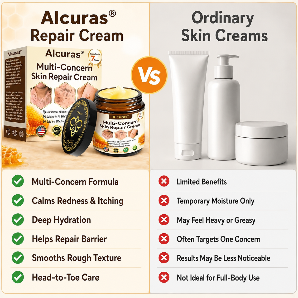 Last Day 80% OFF🐝Alcuras® Multi-Concern Skin Repair Cream
