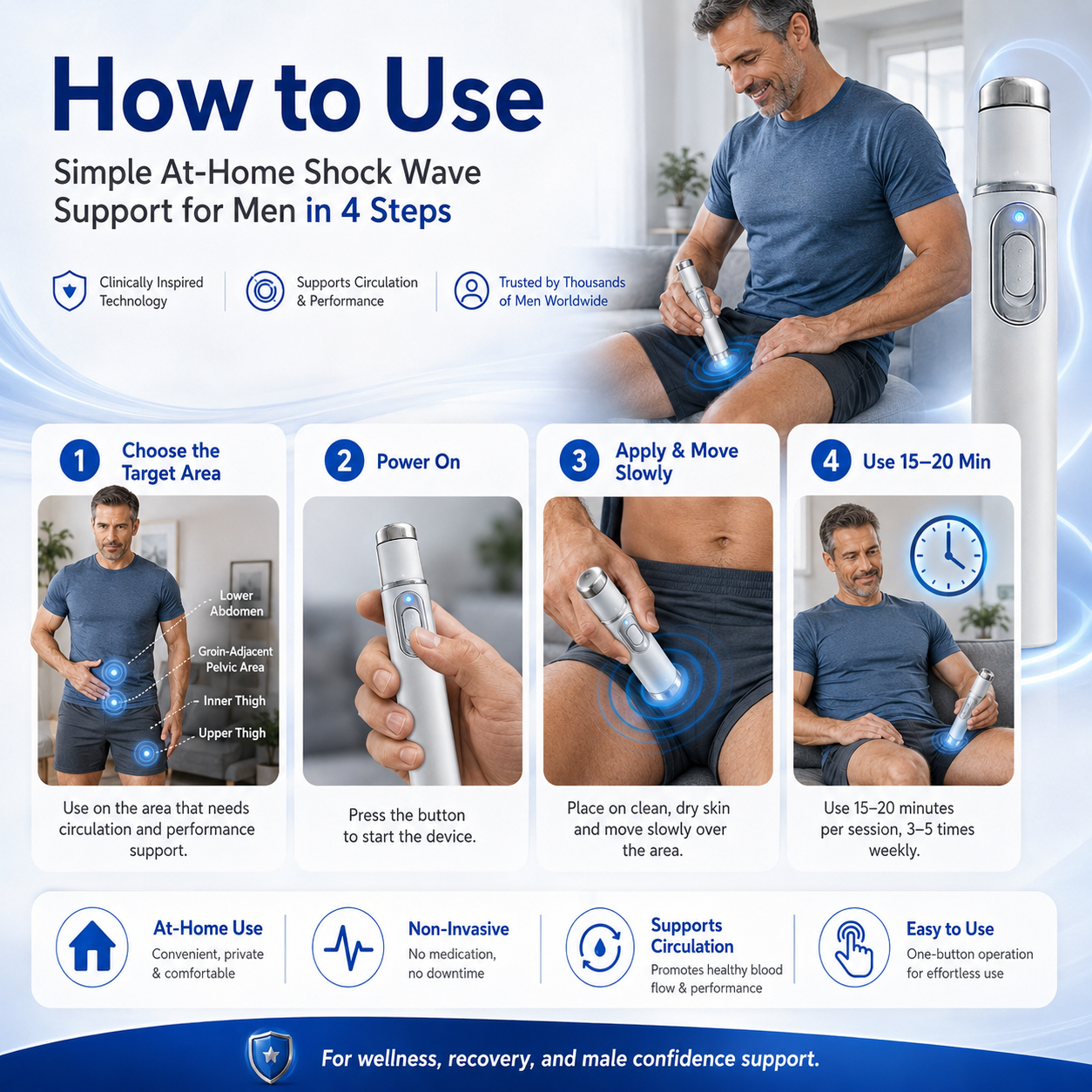 🔥Ultrasonic Shock Wave Therapy Massager——Restore Circulation. Relieve Deep Pain. Rebuild Male Confidence.