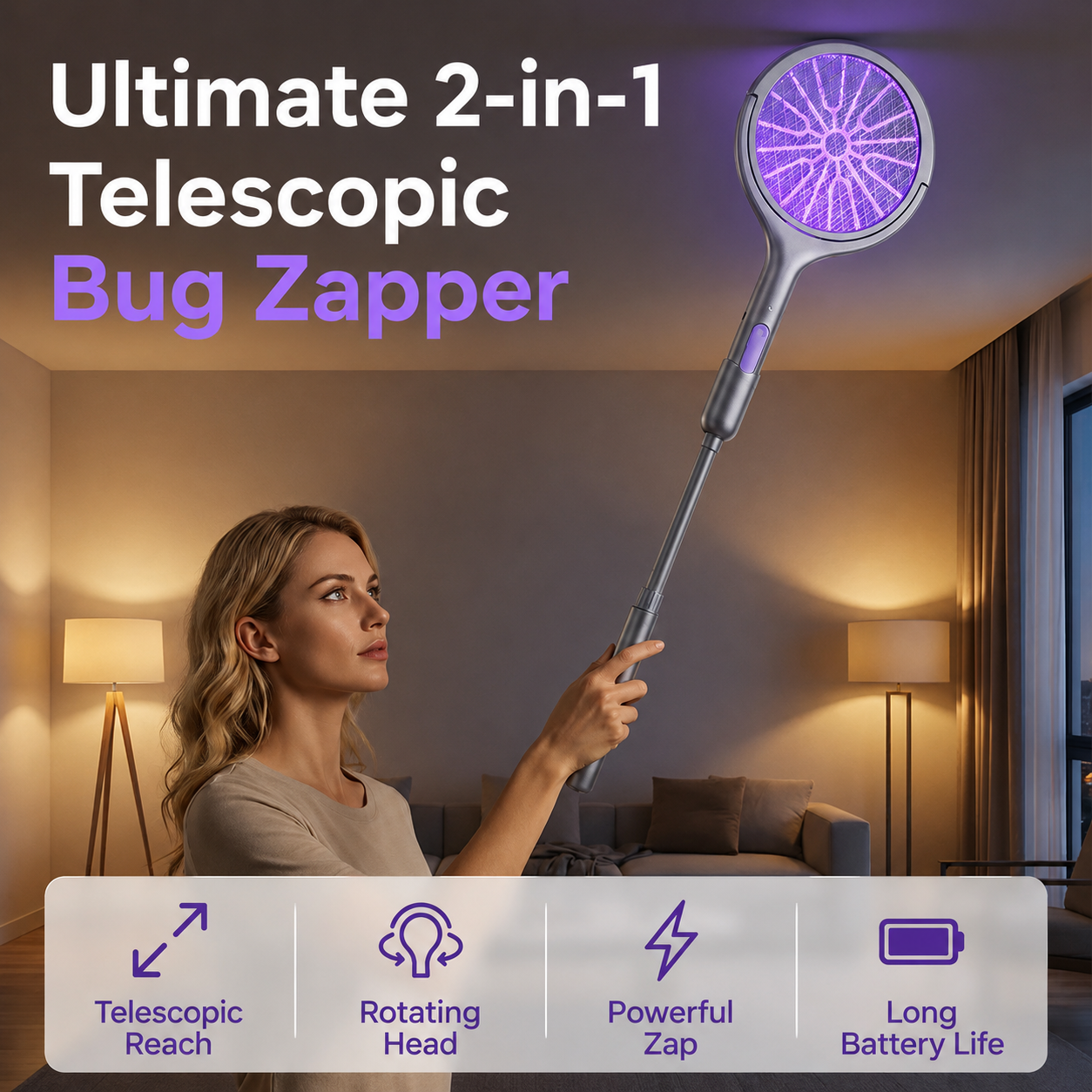 Last Day 49% OFF🔥2-in-1 Electric Mosquito Swatter