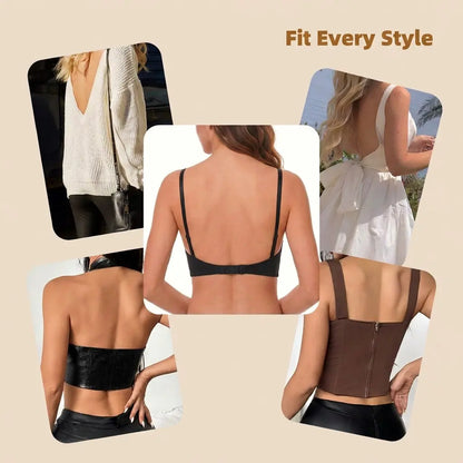 Women's Low Back Backless Seamless Convertible Bra