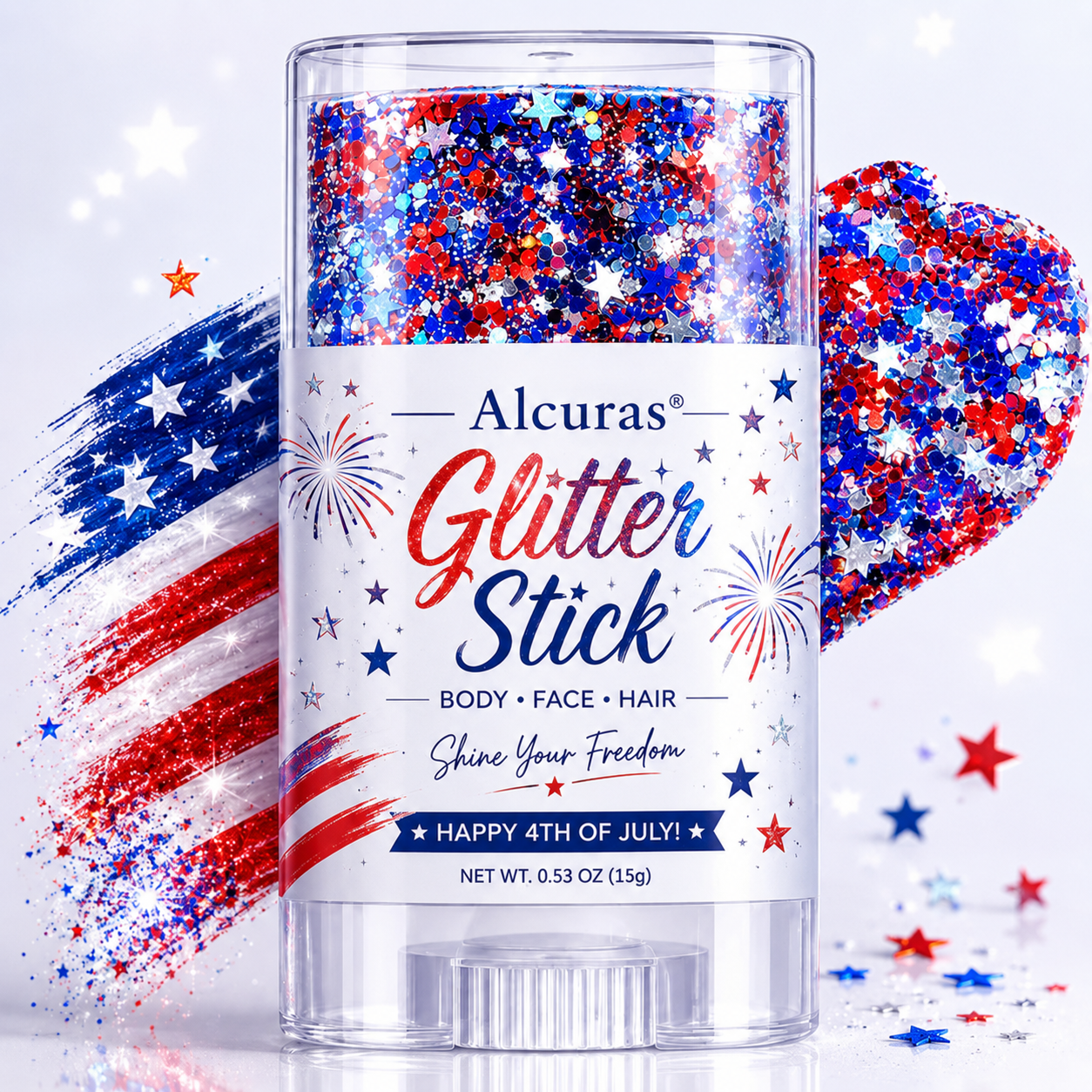 Raptuose 3-in-1 Patriotic Glow😍✨Red, White & Blue Glitter Body Stick