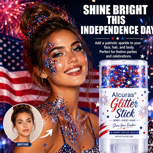 Raptuose 3-in-1 Patriotic Glow😍✨Red, White & Blue Glitter Body Stick