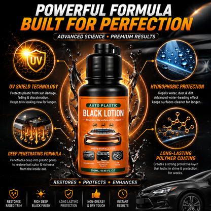 🚗 Plastic & Trim Restorer - Interior & Exterior Revitalizer with Applicator Pad