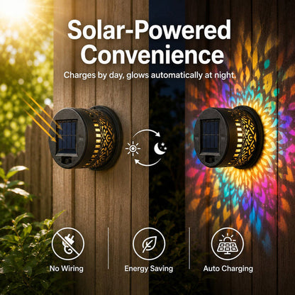 🌙✨ Solar Mandala Wall Light 🥇 – Waterproof Outdoor Garden Fence Projector Lamp with Magical Ambient Glow🪐🌌