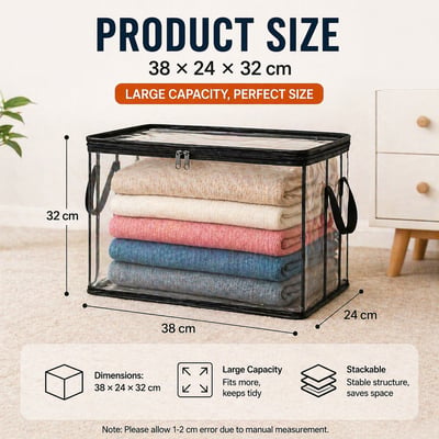 ✨Buy 1 Get 1 Free✨Large Heavy-Duty Thick Plastic Clear Storage Bag for Clothes, Moving & Storage