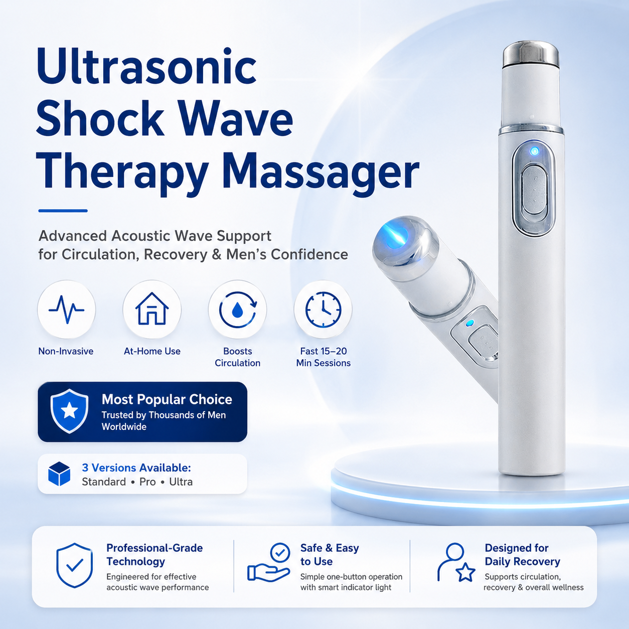 🔥Ultrasonic Shock Wave Therapy Massager——Restore Circulation. Relieve Deep Pain. Rebuild Male Confidence.