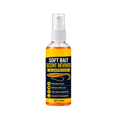 🎣50% OFF NOW! Soft Bait Scent Booster Spray‑60ML High‑Concentration Fishing Lure Scent Reviver, Portable Instant Attractant Spray for Fresh & Saltwater Soft Baits